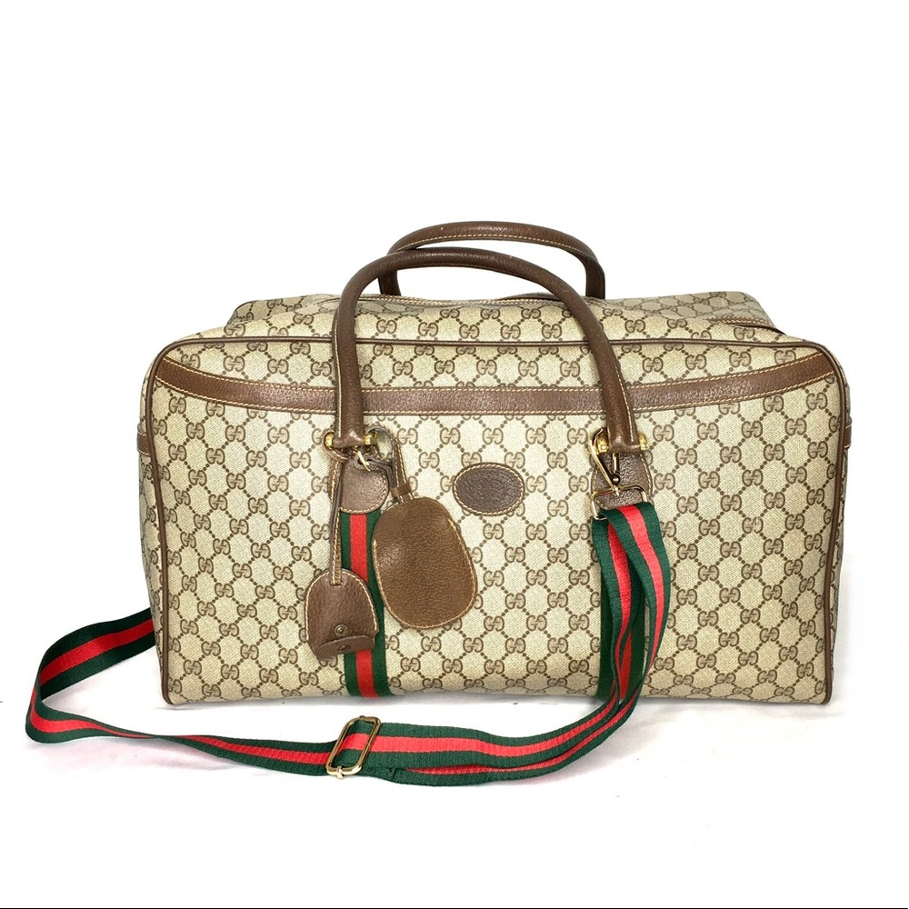 Authentic Gucci XL unisex travel bag brown monogram coated canvas